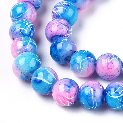 Drawbench Glass Round Beads GLAD-WH0001-01-01-1