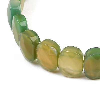 Dyed & Heated Natural Agate Oval Beaded Stretch Bracelet G-E010-01-27-1
