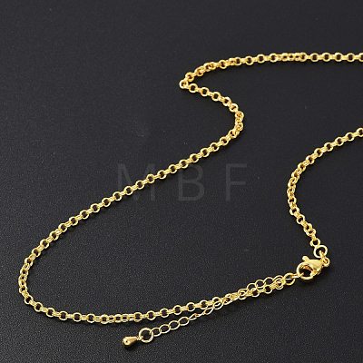 Brass Double Link Chains Necklaces for Women NJEW-D302-37G-1