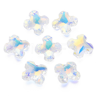 Electroplated Glass Charms EGLA-N006-013D-1