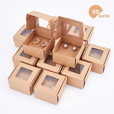 Foldable Creative Kraft Paper Box CON-WH0077-15-1