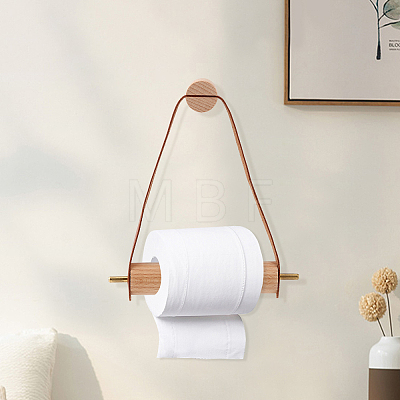 Globleland 2 Sets 2 Colors Wood & Brass Toilet Wall Hanging Perforated Rope Holder FIND-GL0001-51-1