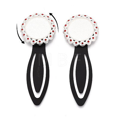 Alloy & Iron Bookmark Cabochon Settings PALLOY-N184-08S-1