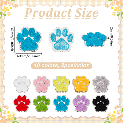 20Pcs 10 Colors Computerized Embroidery Cloth Iron on/Sew on Patches DIY-FG0010-16-1