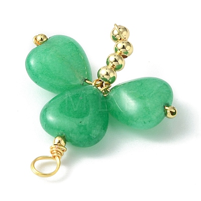 Saint Patrick's Day Natural Malaysia Jade Dyed Shamrock Pendants X-PALLOY-JF02235-01-1