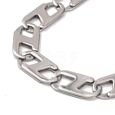 201 Stainless Steel Oval Mariner Link Chain Necklace NJEW-F222-37P-03-1