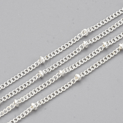 Brass Coated Iron Curb Chain Necklace Making MAK-T006-01S-1