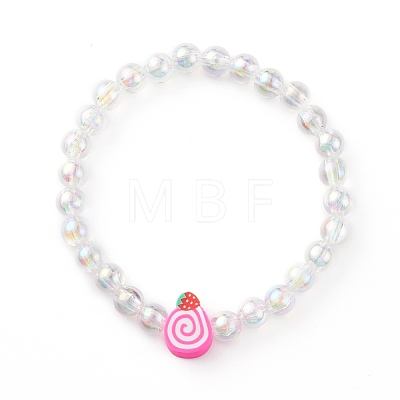 Transparent Acrylic Beaded Stretch Kids Bracelets BJEW-JB06324-01-1