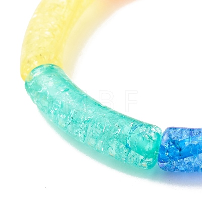 Jelly Color Acrylic Curved Tube Beaded Stretch Bracelet BJEW-JB07950-1