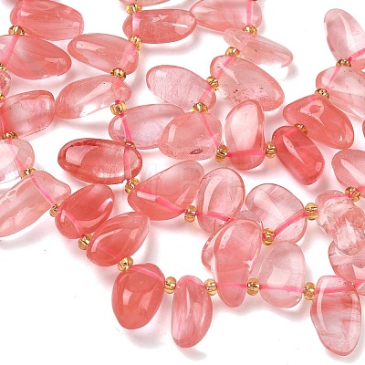 Cherry Quartz Glass Beads Strands G-P604-A10-01-1