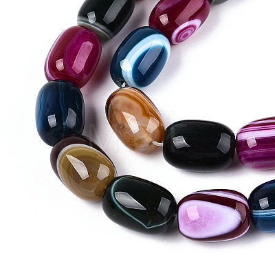 Natural Agate Beads Strands G-N356-02A-07-1