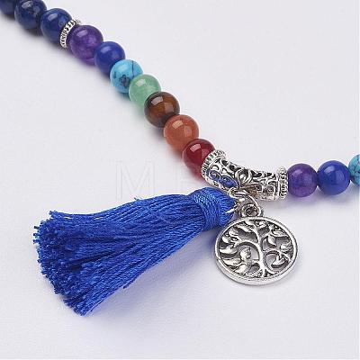 Natural Gemstone Beads Necklaces NJEW-F147-B01-1