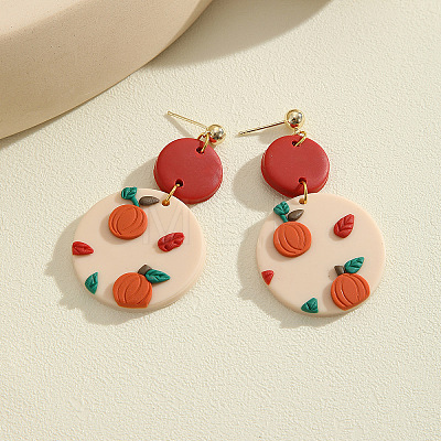 Halloween Alloy Polymer Clay Dangle Stud Earrings FS-WGD4736-08-1