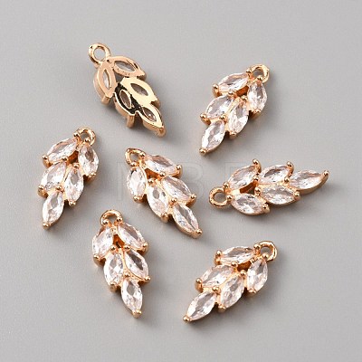 Brass Micro Pave Clear Cubic Zirconia Pendants FIND-WH0045-92KCG-1
