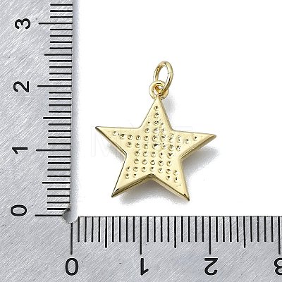 Star Shape Brass Pendants X-KK-V010-12G-1