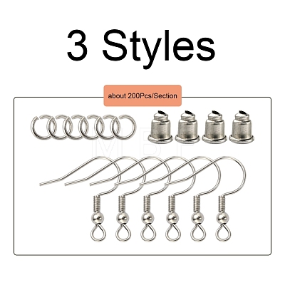 200Pcs 304 Stainless Steel Earring Hooks STAS-T051-007-1