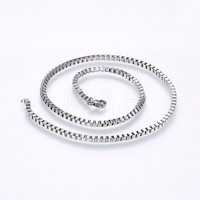 304 Stainless Steel Box Chain Necklaces NJEW-F226-05P-02-1