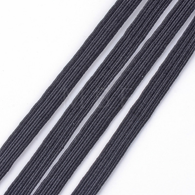 1/4 inch Flat Braided Elastic Rope Cord X-EC-R030-6mm-02-1