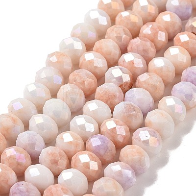 Faceted Electroplated Glass Beads Strands X-GLAA-C023-02-B10-1