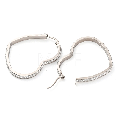 304 Stainless Steel Heart Hoop Earrings EJEW-S242-01P-E-1