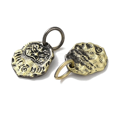 Tibetan Style Brass Pendants KK-M284-29AB-1