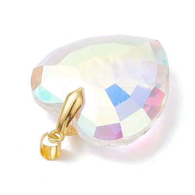 Brass Glass Pendants PALLOY-JF05135-01-1
