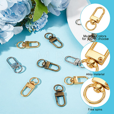 DICOSMETIC 42Pcs 3 Colors Alloy Swivel Clasps FIND-DC0005-61-1