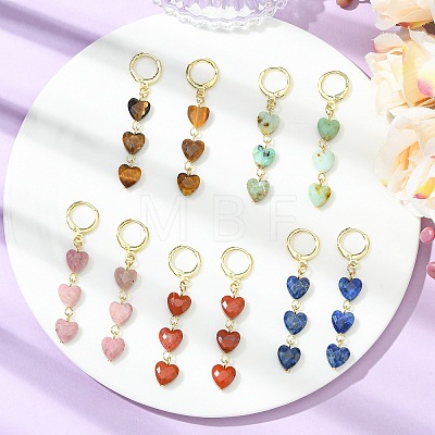 Gemstone Leverback Dangle Earrings for Women EJEW-JE07282-1
