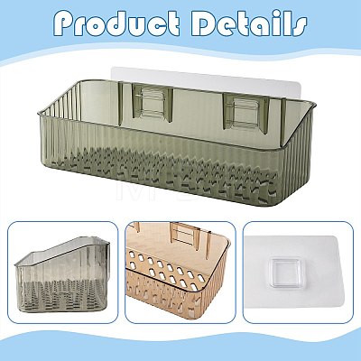 Rectangle Acrylic Wall Mounted Holders for Bathroom AJEW-FZC0003-02D-1