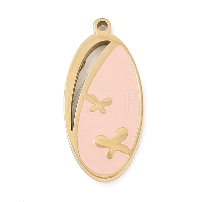 304 Stainless Steel Enamel Pendants STAS-P447-05D-G-1
