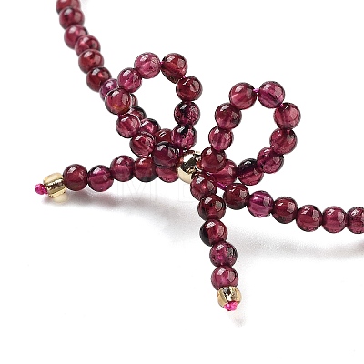 Mozambique Import Natural Garnet Round Beaded Bracelets BJEW-B095-03-1