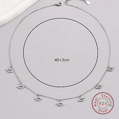 Rhodium Plated 925 Sterling Silver Cable Chain Necklaces EX1027-2-1