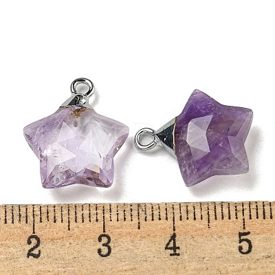 Natural Amethyst Pendants G-P540-01P-10-1