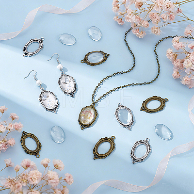 30Pcs Vintage Tibetan Style Alloy Pendant Cabochon Bezel Open Back Settings TIBEP-UN0001-31-1