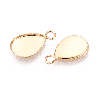 Brass Bezel Pendant Cabochon Settings KK-N276-02G-1