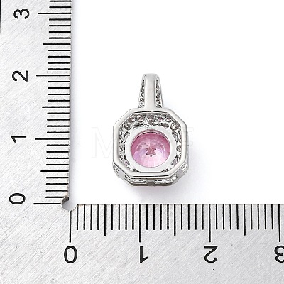 Brass Micro Pave Cubic Zirconia Pendants KK-Q047-01B-1