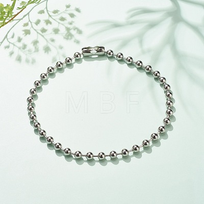 304 Stainless Steel Ball Chains Necklace for Women NJEW-JN03892-01-1