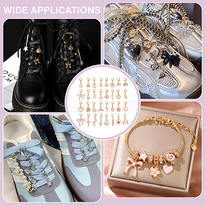 64Pcs 32 Styles Alloy Enamel Shoe Charms HJEW-PH02482-1