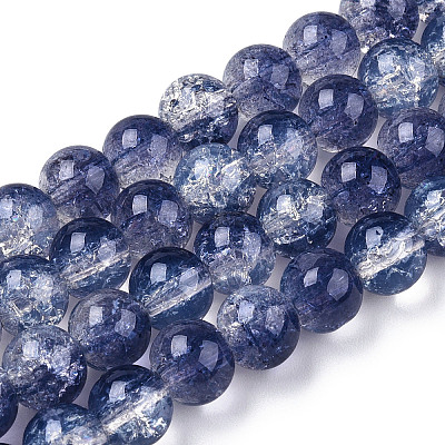 Transparent Crackle Baking Paint Glass Beads X1-DGLA-T003-01C-02-1