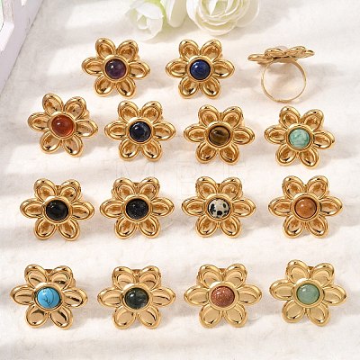 304 Stainless Steel Cuff Open Rings for Women GG-CBA7994-02G-1