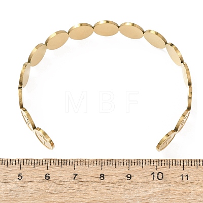 201 Stainless Steel Cuff Bangles for Women BJEW-T024-01B-G-1