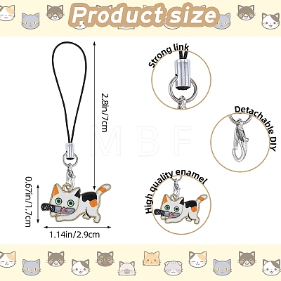 Alloy Enamel Pendant Mobile Straps HJEW-SW00044-1