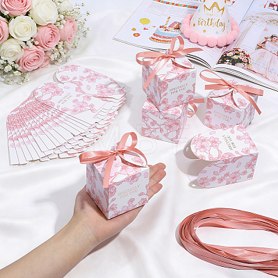 Flower Printed Paper Candy Boxes with Ribbon CON-WH0089-270B-1