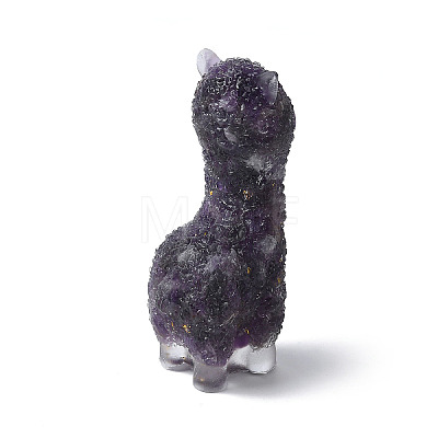 Resin Alpaca Display Decoration DJEW-P021-B02-1