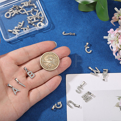 26Pcs Alloy with Crystal Rhinestone Charms PALLOY-CA00043-1