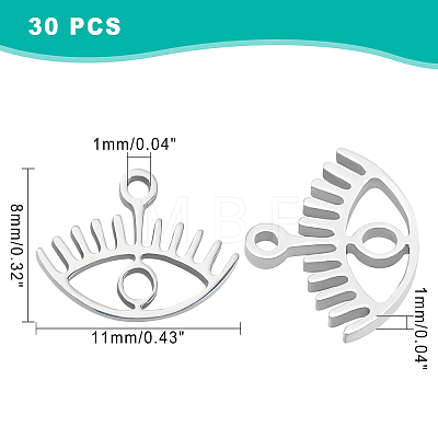 30Pcs 201 Stainless Steel Charms STAS-DC0008-91-1