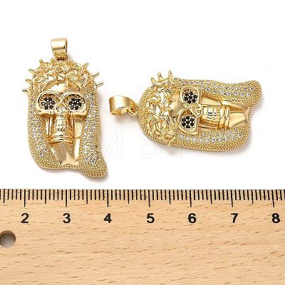 Brass Micro Pave Cubic Zirconia Pendants KK-K355-24G-1