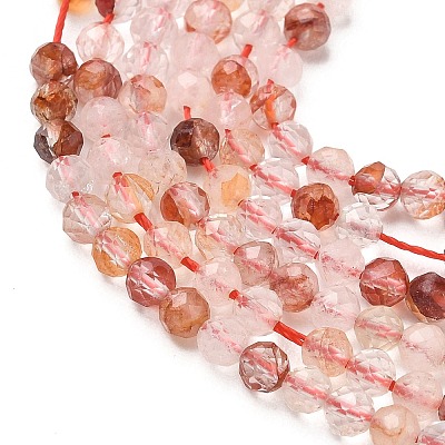 Natural Hematoid Quartz/Ferruginous Quartz Beads Strands G-Z161-A01-3mm-1
