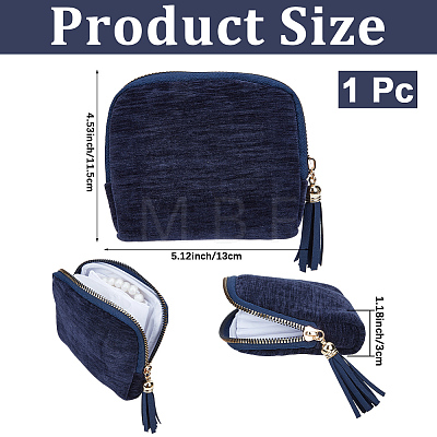 Velvet Jewelry Zipper Bags with Tassel ABAG-WH20009-32C-1
