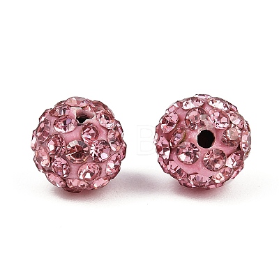 Polymer Clay Rhinestone Beads RB-H284-6MM-Half-223-1